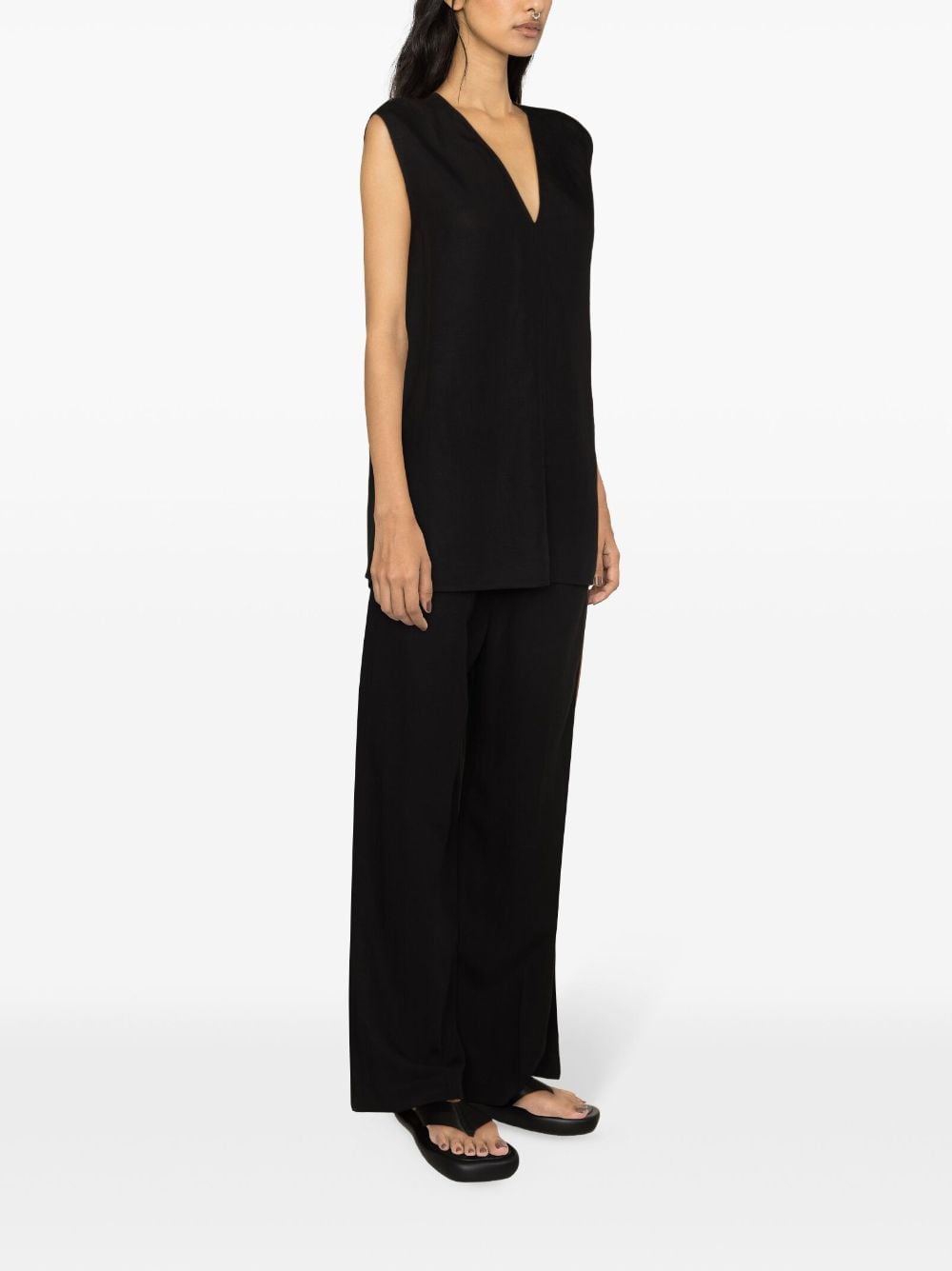 TOTEME MAIN Trousers Black Lyocell 75 % Linen/flax