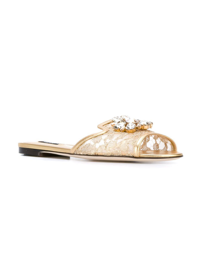 Dolce & Gabbana Sandals Golden Calf Laether