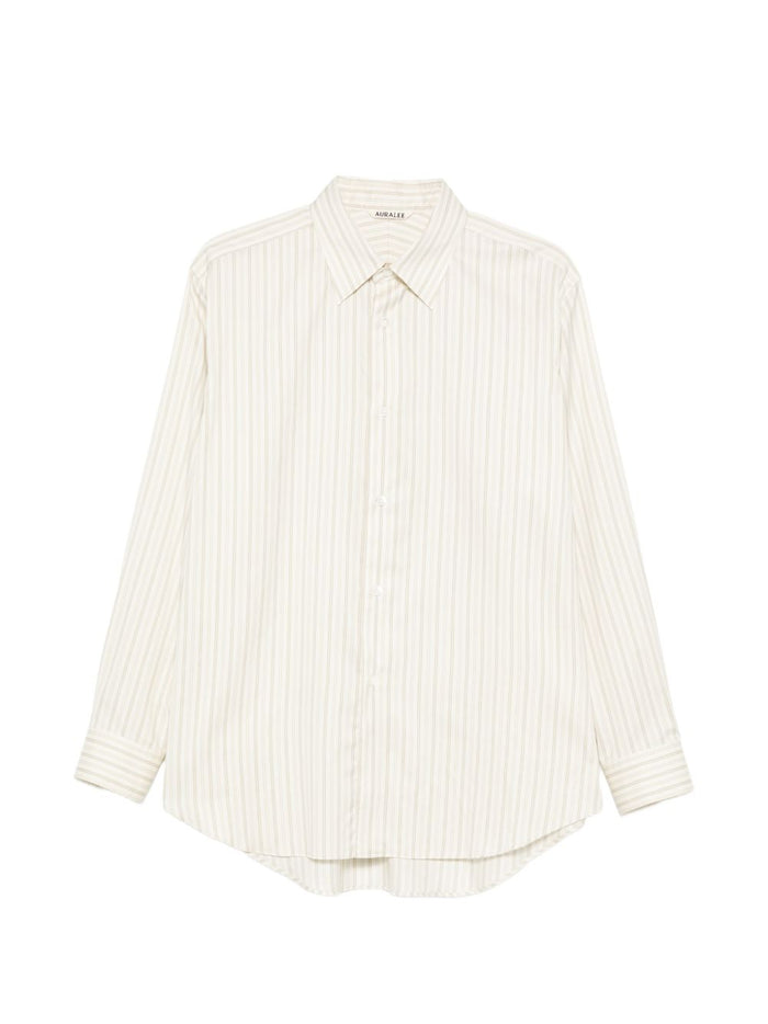 AURALEE Shirts Ivory Cotton Silk