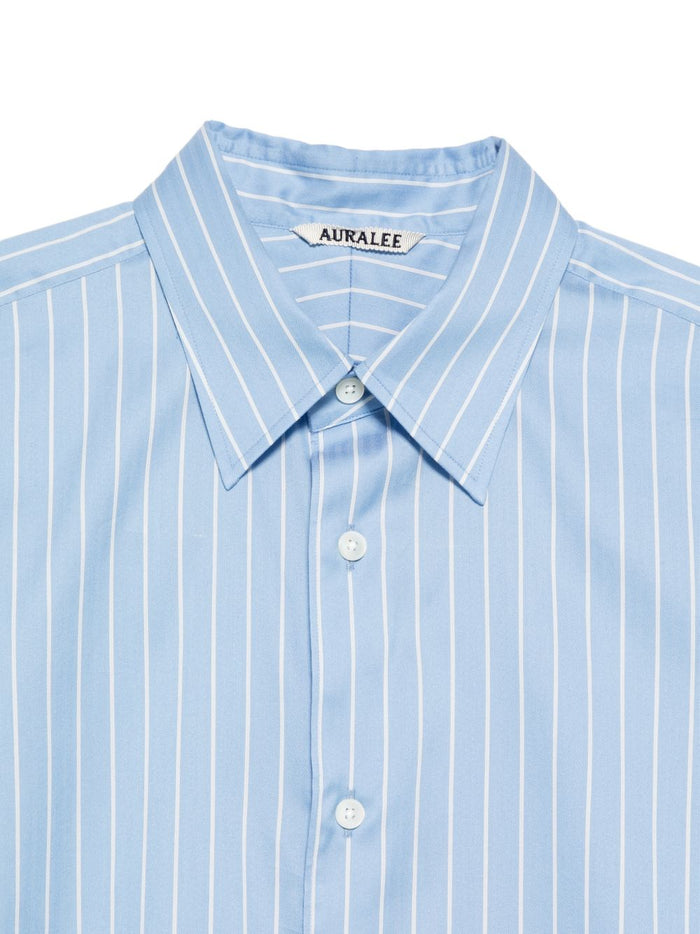 AURALEE Shirts Clear Blue Cotton Silk