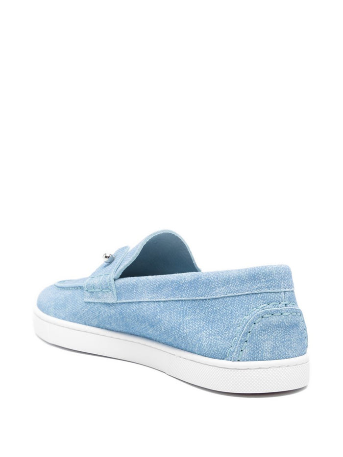Christian Louboutin Flat shoes Clear Blue Calf Leather