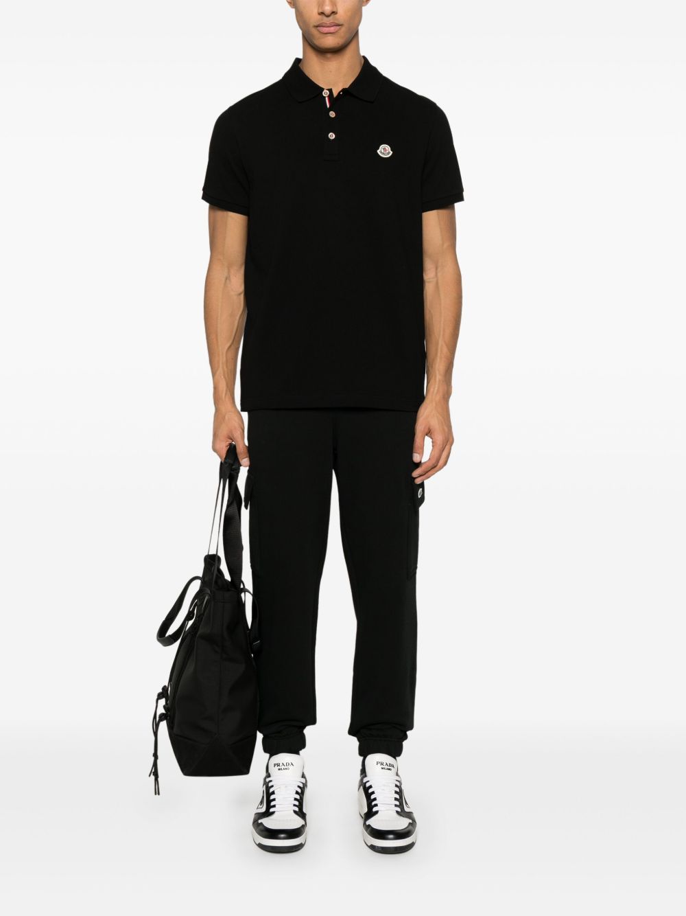 Moncler T-Shirts And Polos Black Cotton