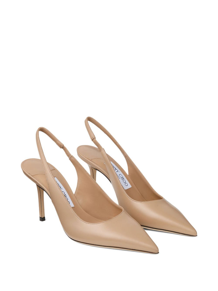 Jimmy Choo With Heel Beige Leather Salpa Metal Plastic
