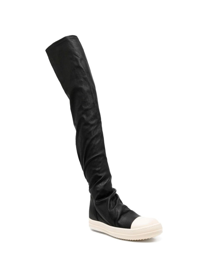 Rick Owens Boots Black Fabric Rubber