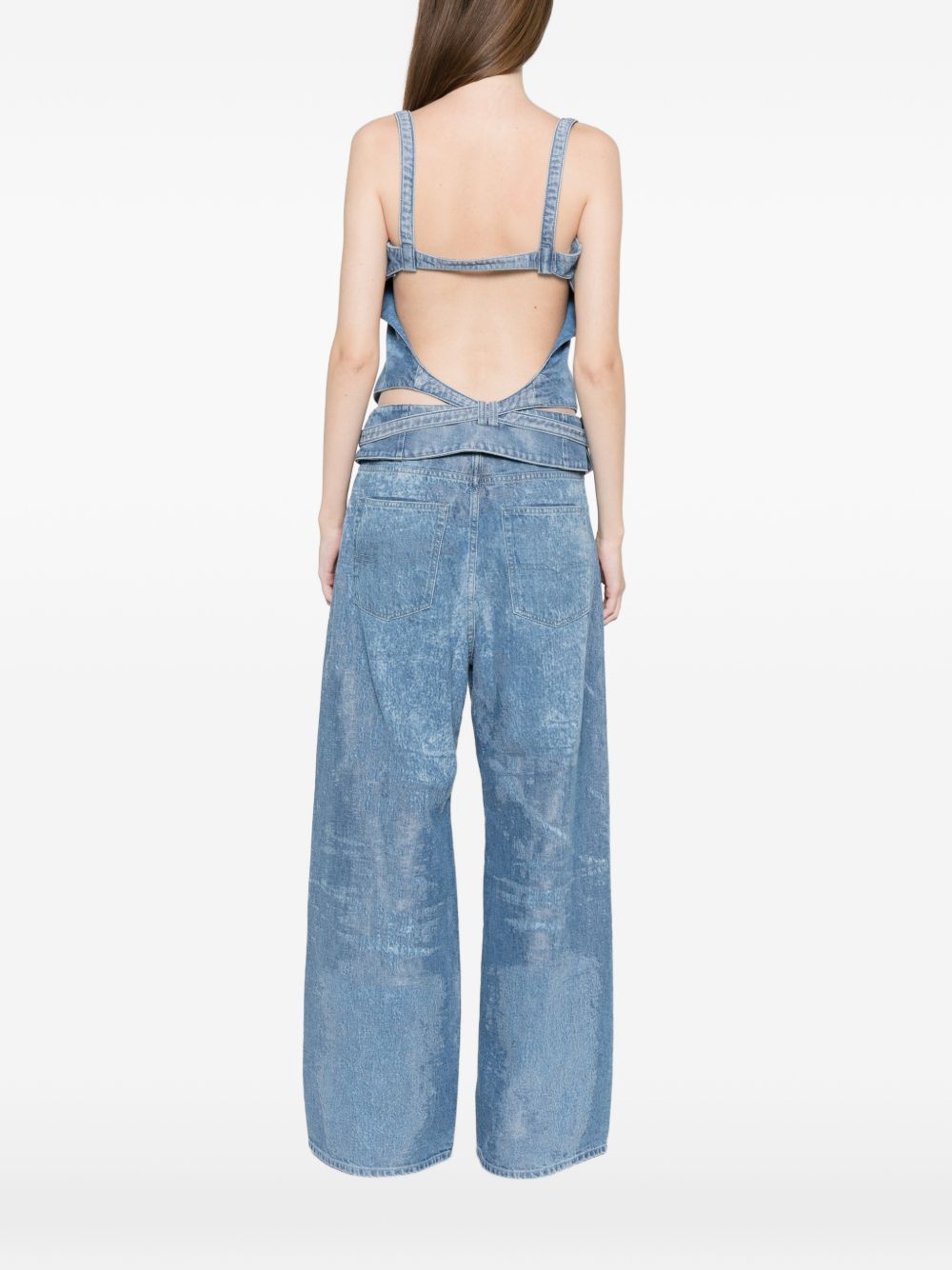 Diesel Top Clear Blue Cotton Polyester