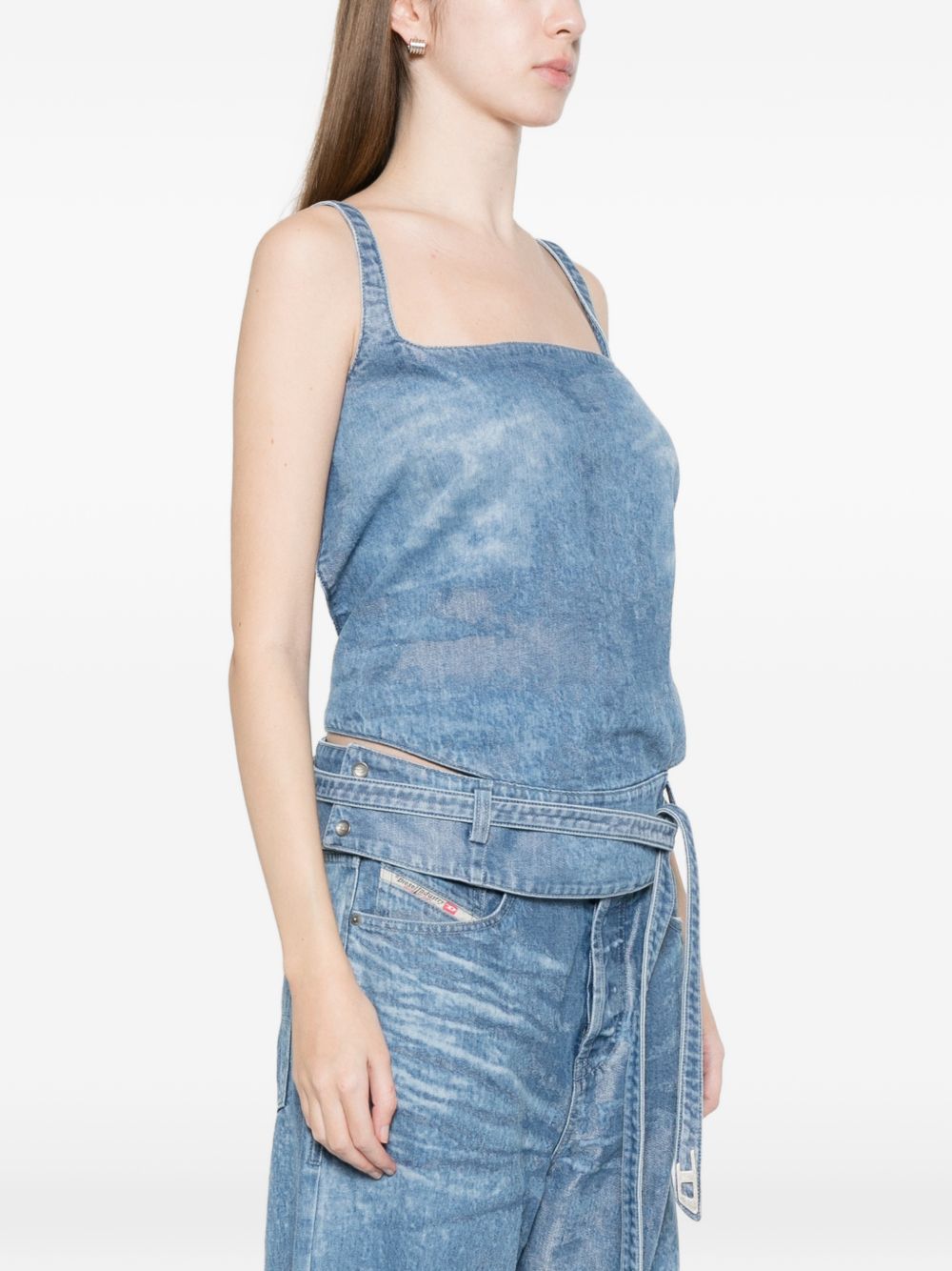 Diesel Top Clear Blue Cotton Polyester