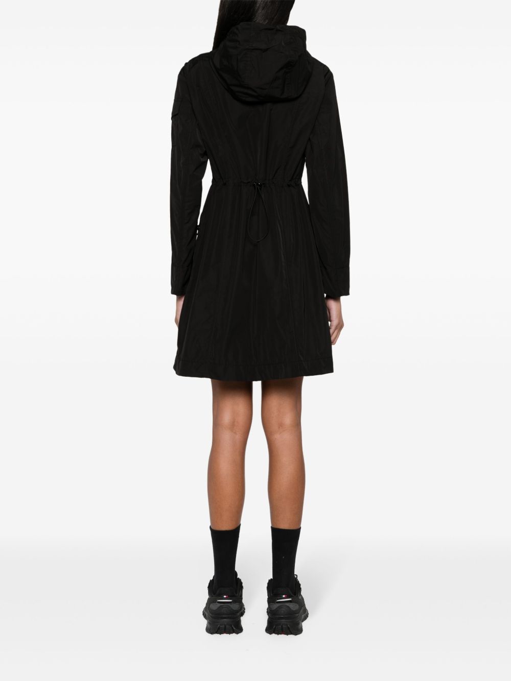 Moncler Coats Black Ppolyester Cotton