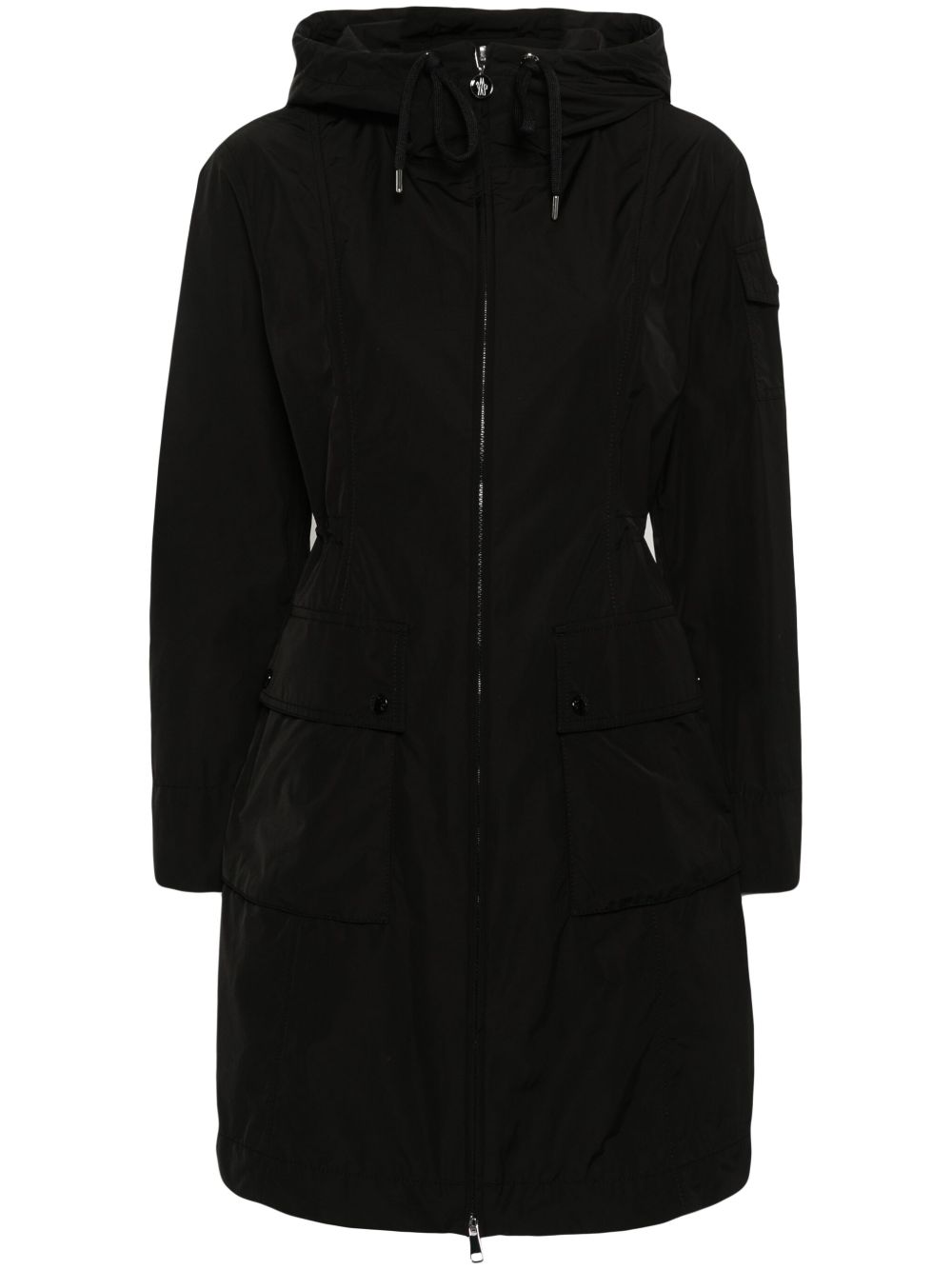Moncler Coats Black Ppolyester Cotton