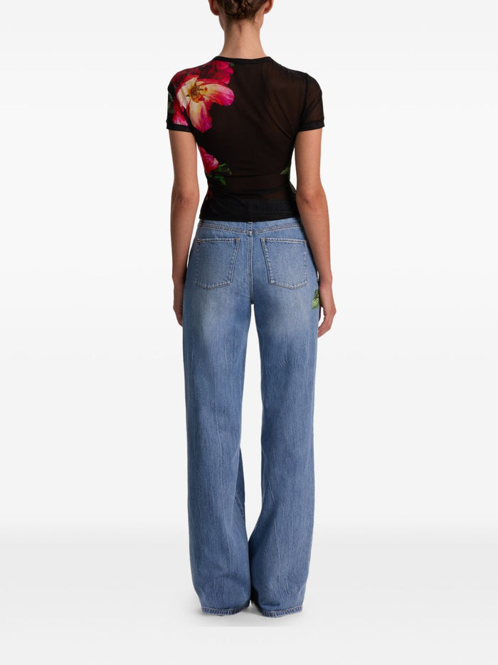 Alice + Olivia Top Black Polyester/elastane