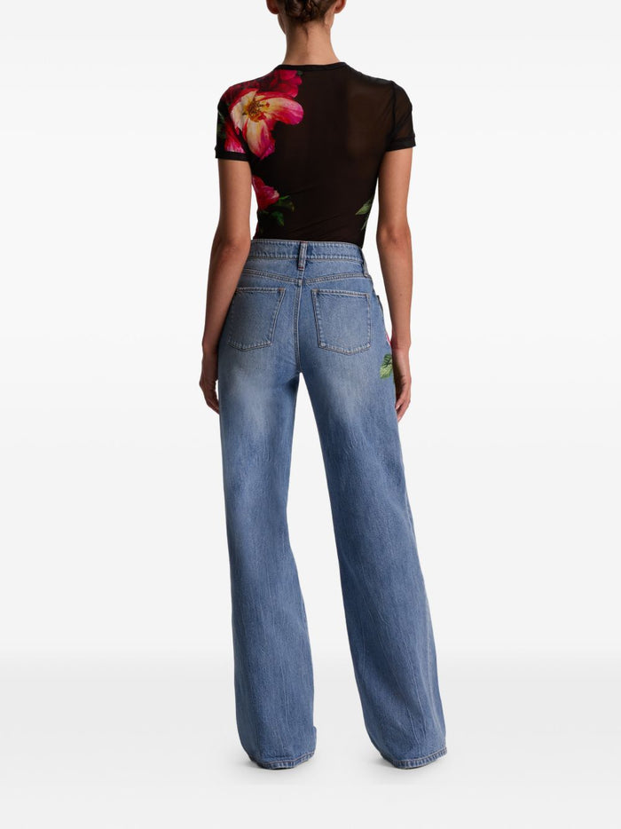 Alice + Olivia Jeans Clear Blue Cotton