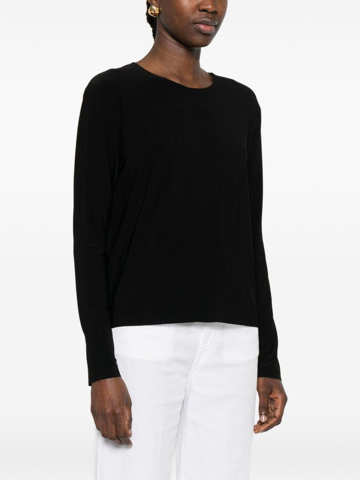 Norma Kamali Top Black Polyester Elastane