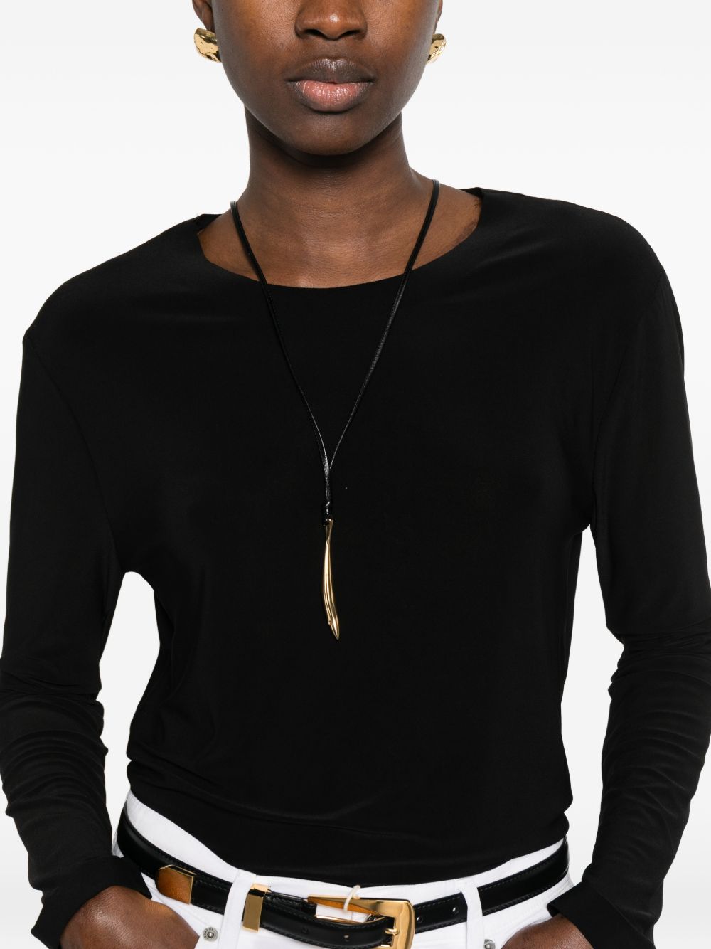 Norma Kamali Top Black Polyester Elastane