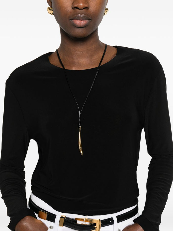 Norma Kamali Top Black Polyester Elastane