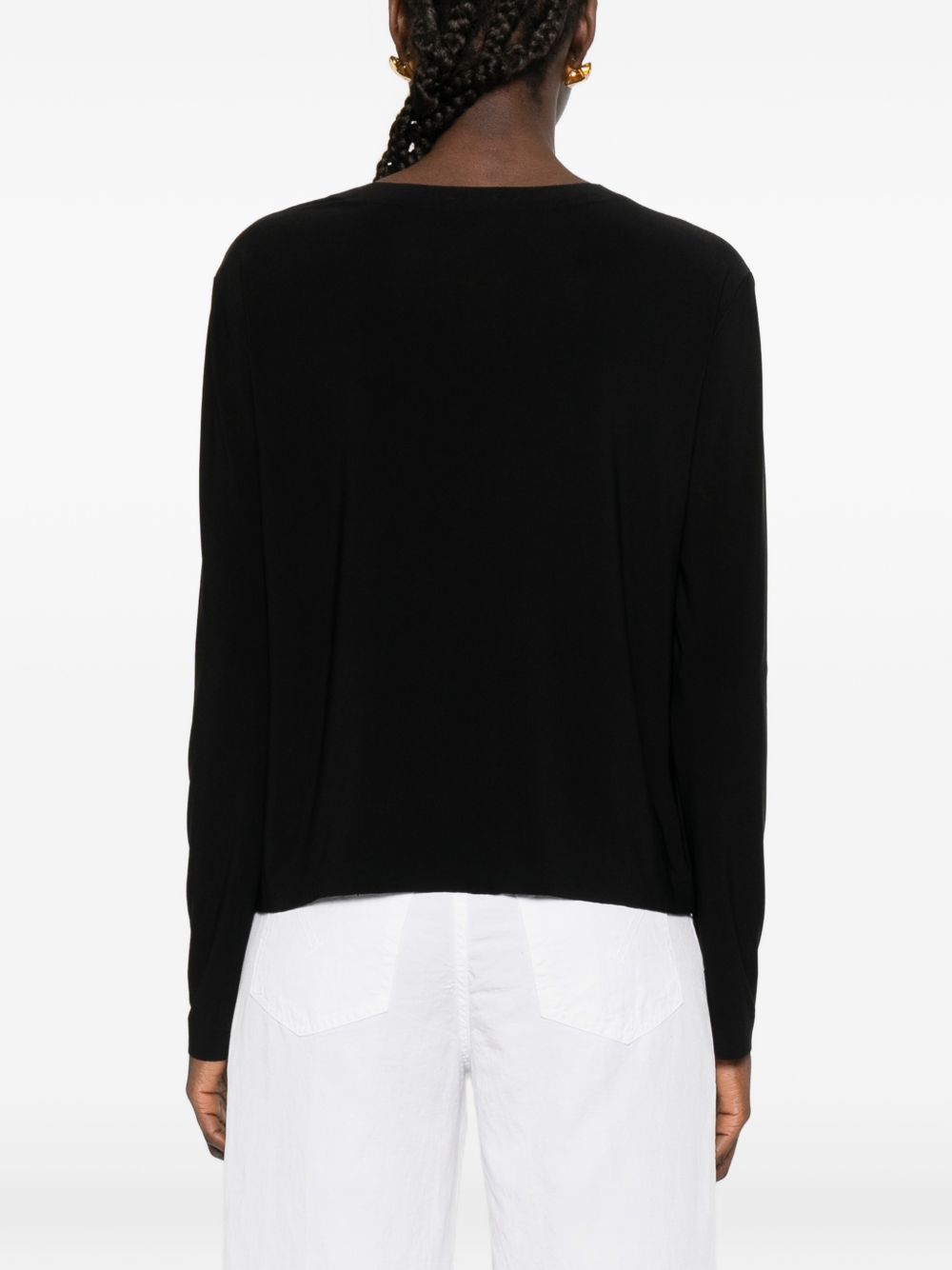Norma Kamali Top Black Polyester Elastane