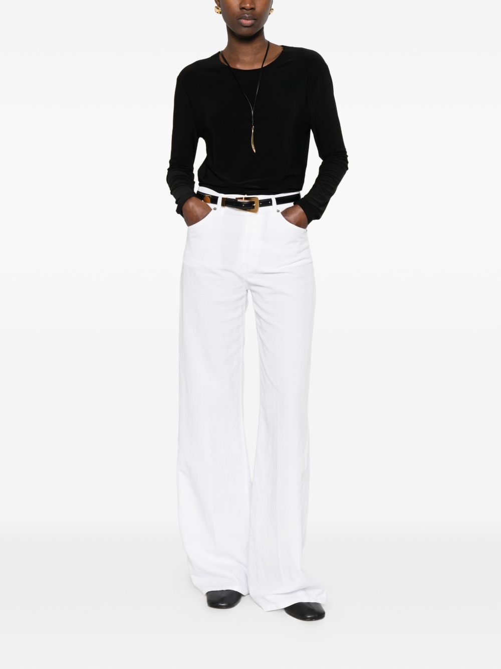 Norma Kamali Top Black Polyester Elastane