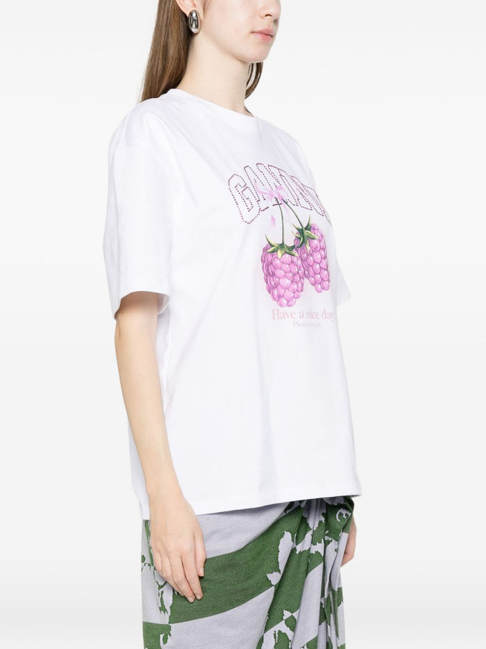 Ganni T-Shirts And Polos White Organic Cotton