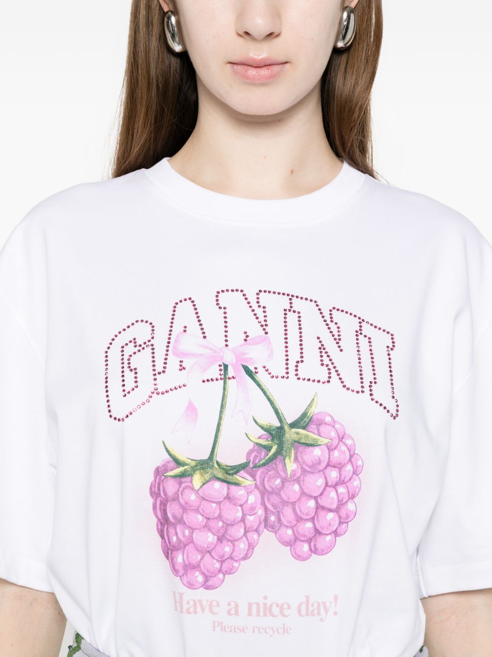 Ganni T-Shirts And Polos White Organic Cotton