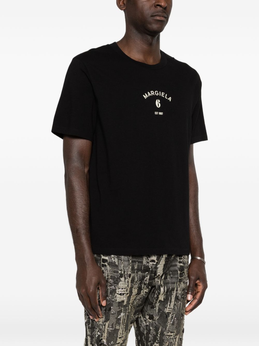 MM6 Maison Margiela T-shirts and Polos Black Cotton