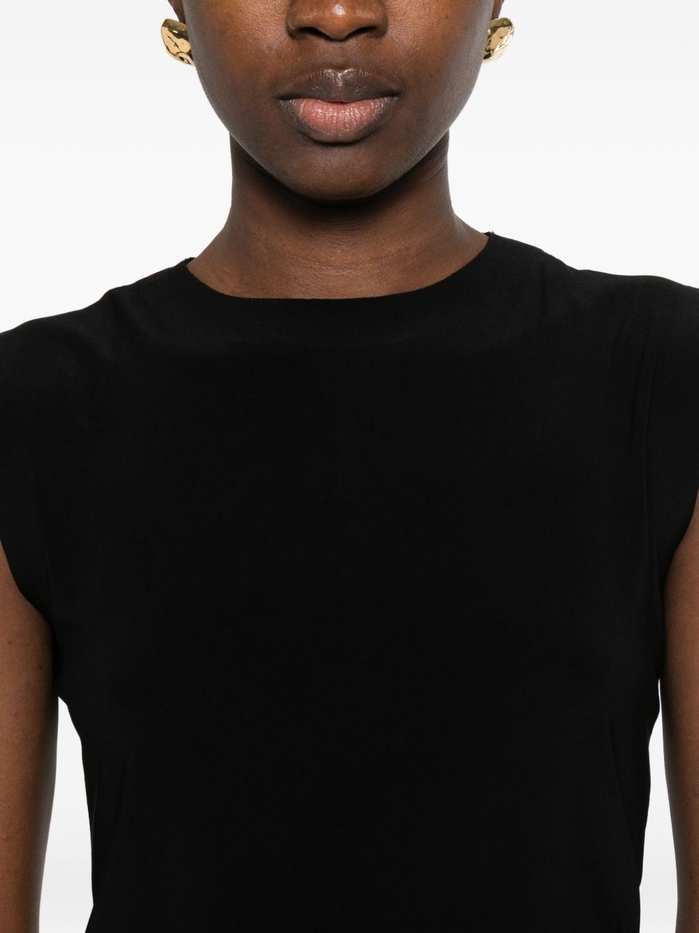 Norma Kamali Top Black Polyester Elastane