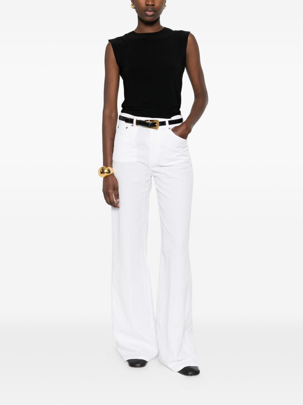 Norma Kamali Top Black Polyester Elastane