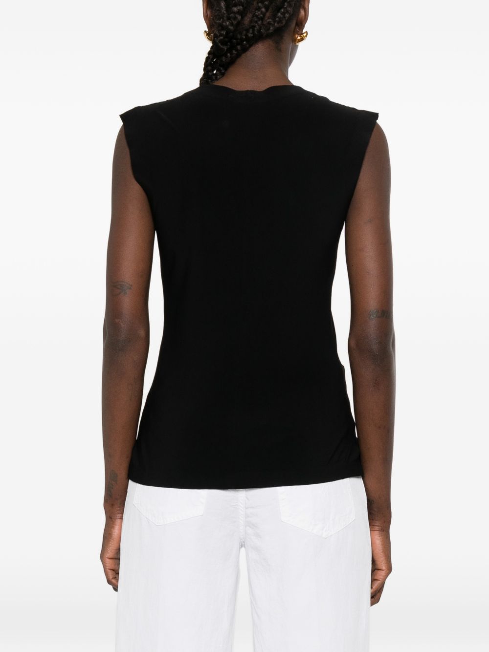 Norma Kamali Top Black Polyester Elastane