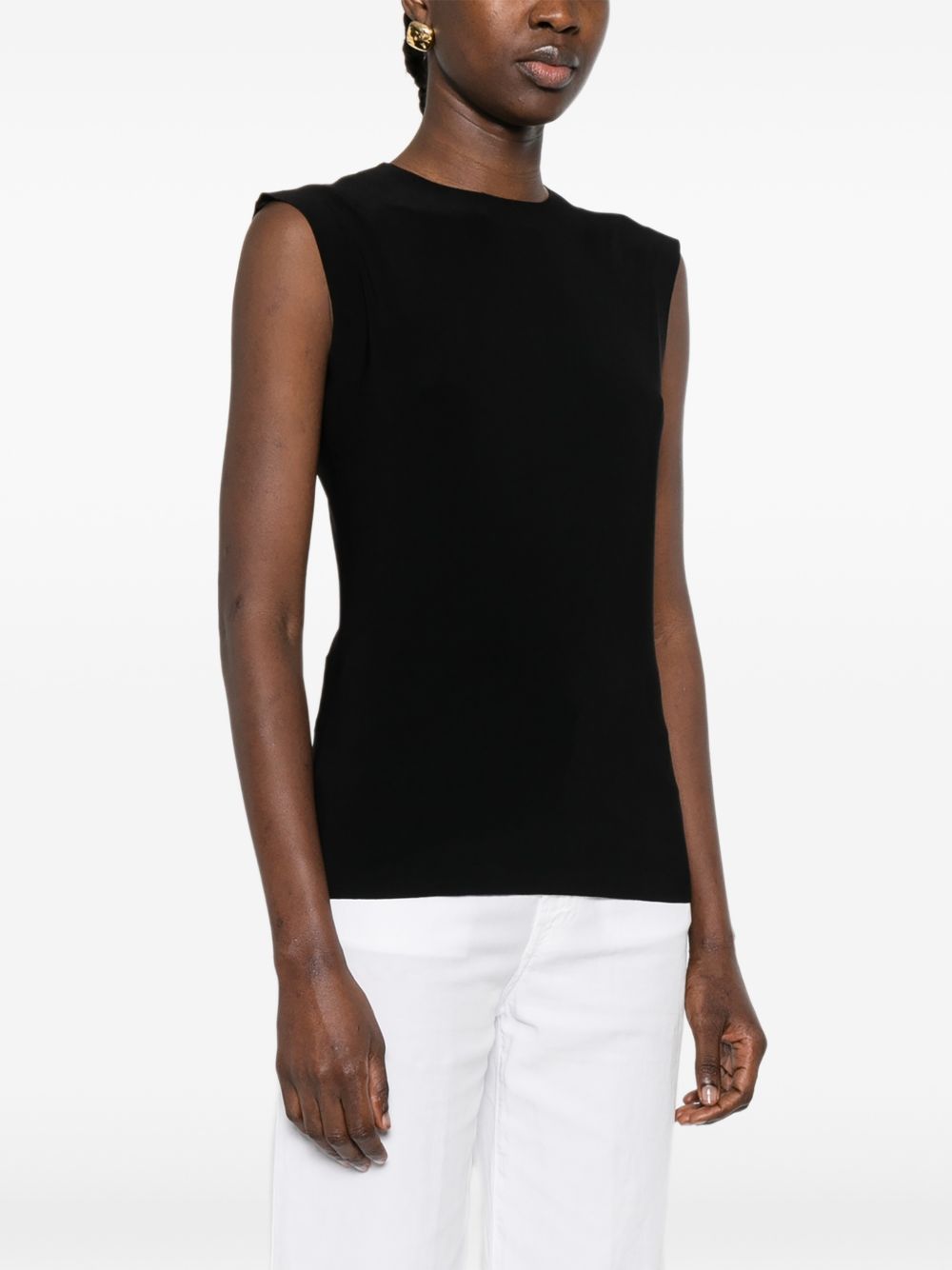Norma Kamali Top Black Polyester Elastane