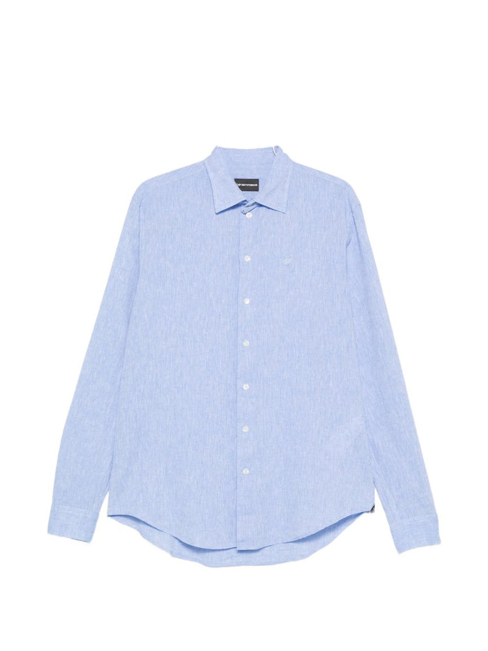 Emporio Armani Shirts Clear Blue Linen