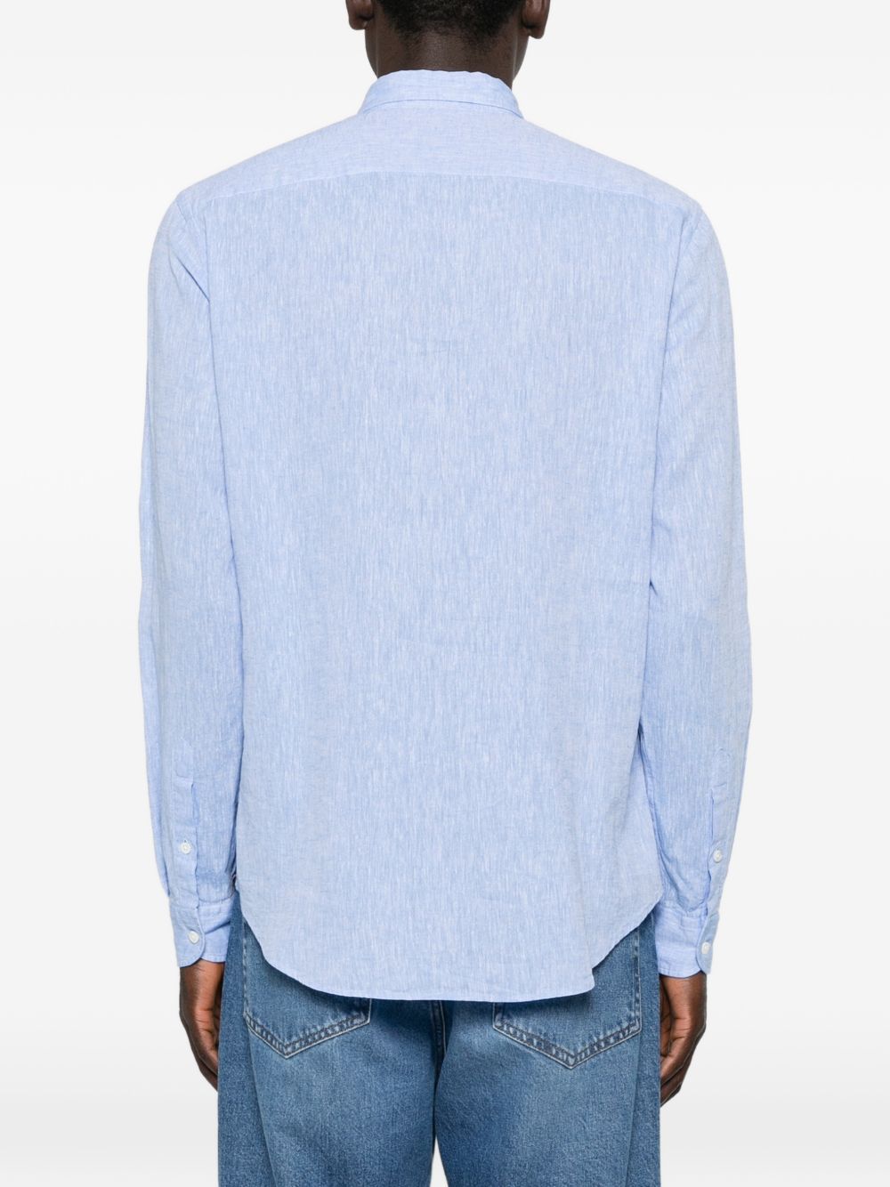 Emporio Armani Shirts Clear Blue Linen