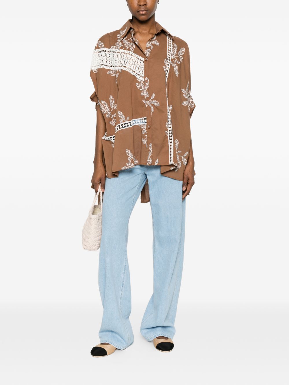 BYE Shirts Brown Cotton