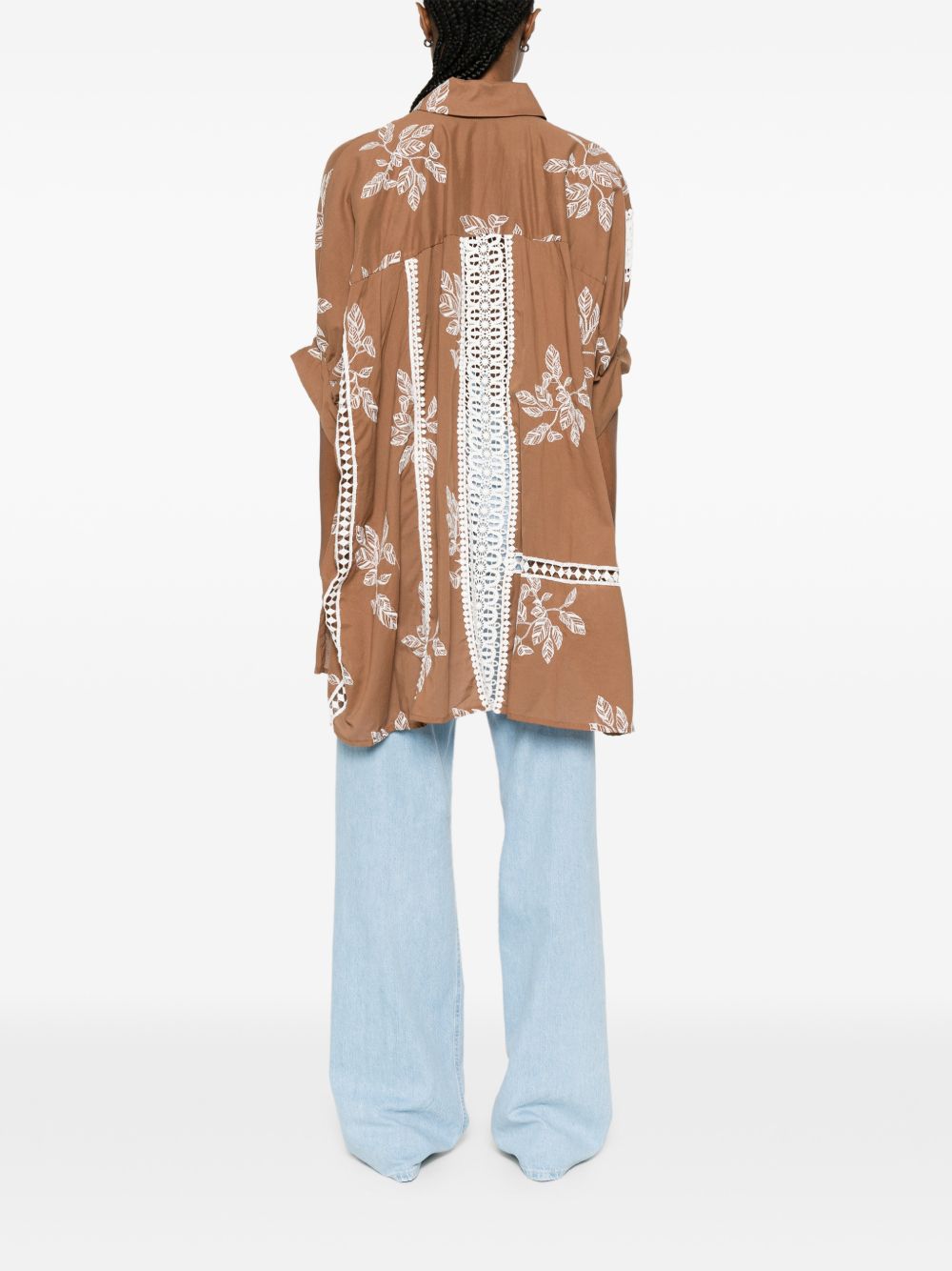 BYE Shirts Brown Cotton