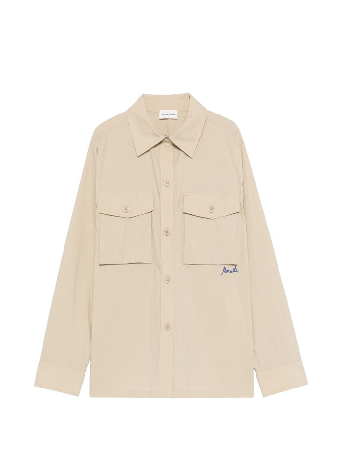 Parosh Shirts Beige Polyamide Cotton