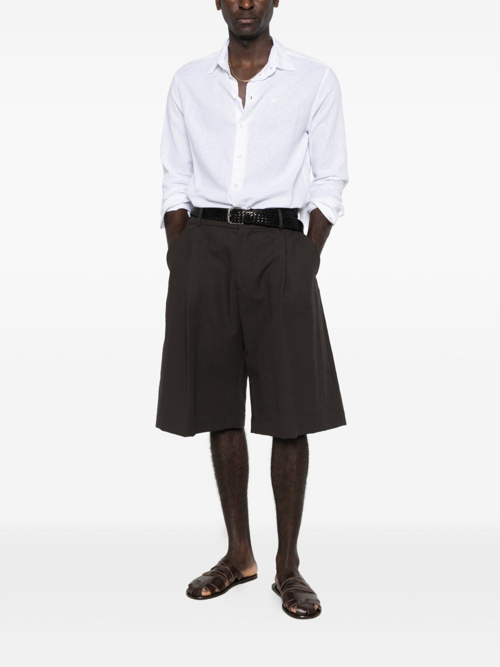 Emporio Armani Shirts White Linen