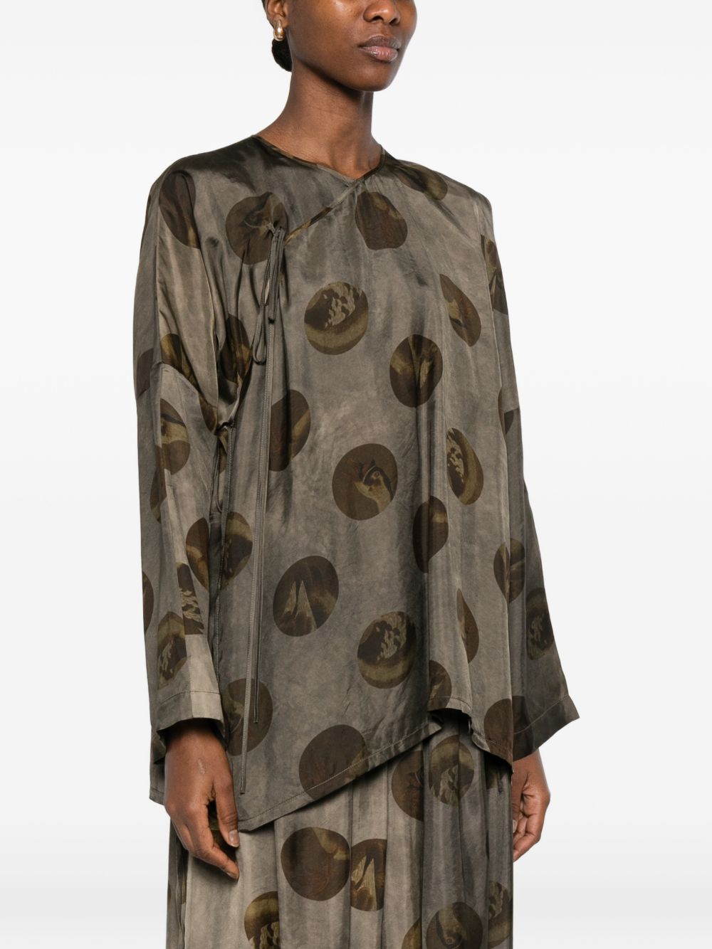 Uma Wang Top Grey Viscose Cupro