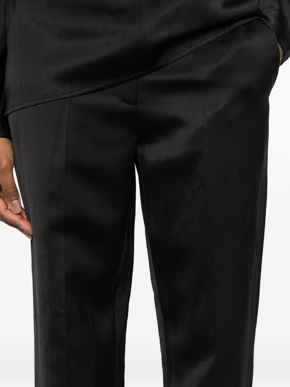 TOTEME MAIN Trousers Black Viscose Linen/flax