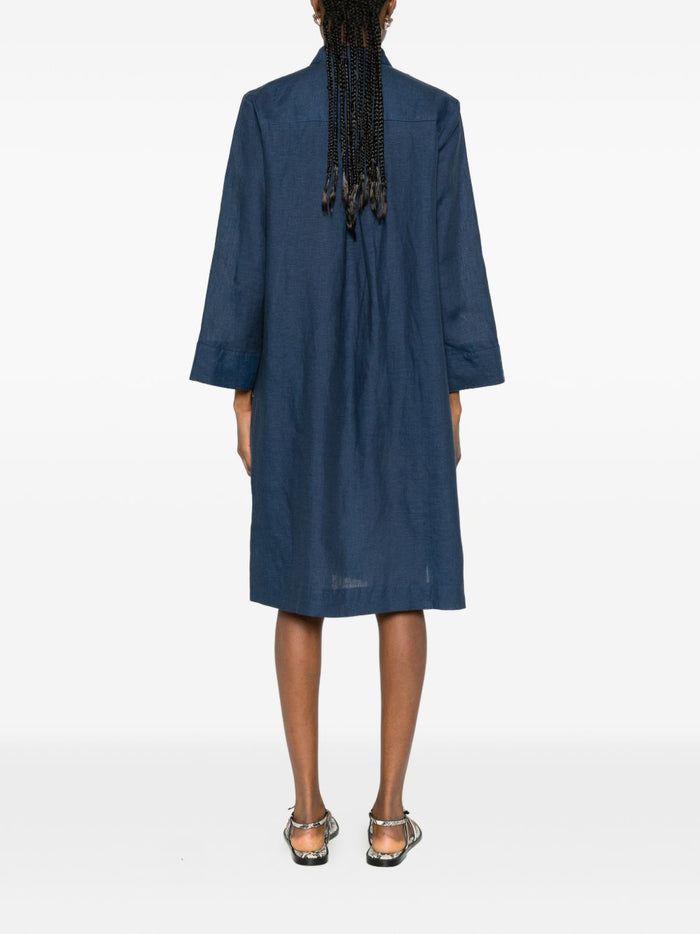 ARCHIVIO 67 Dresses Blue Linen/flax