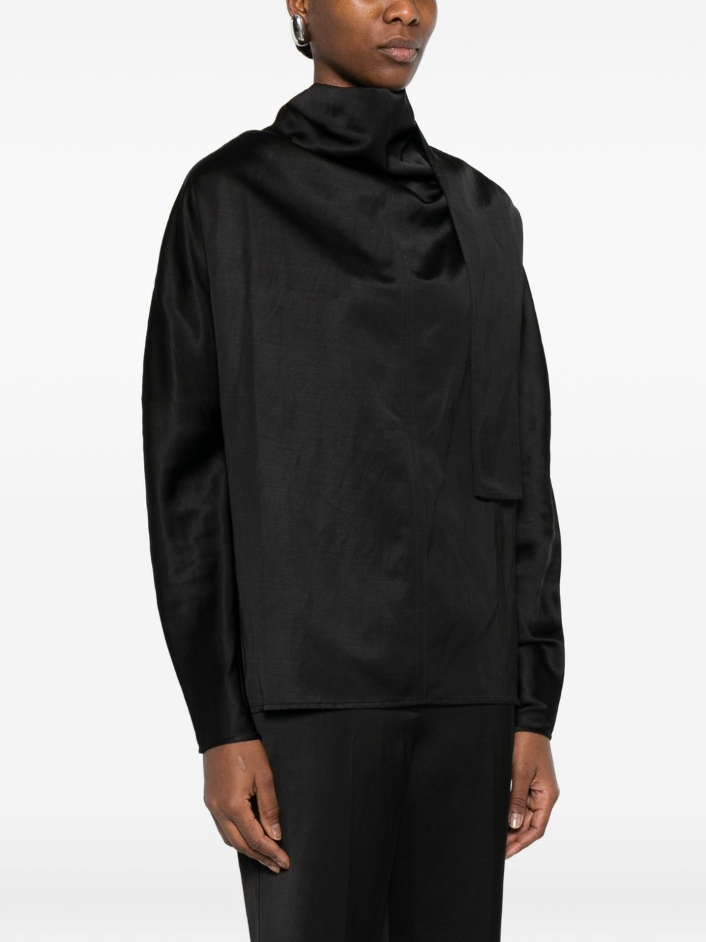 TOTEME MAIN Shirts Black Viscose Linen/flax