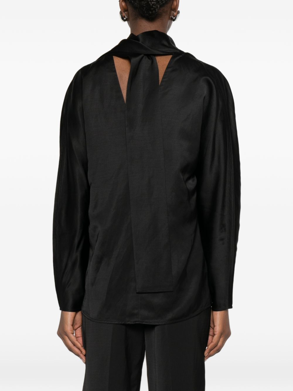 TOTEME MAIN Shirts Black Viscose Linen/flax