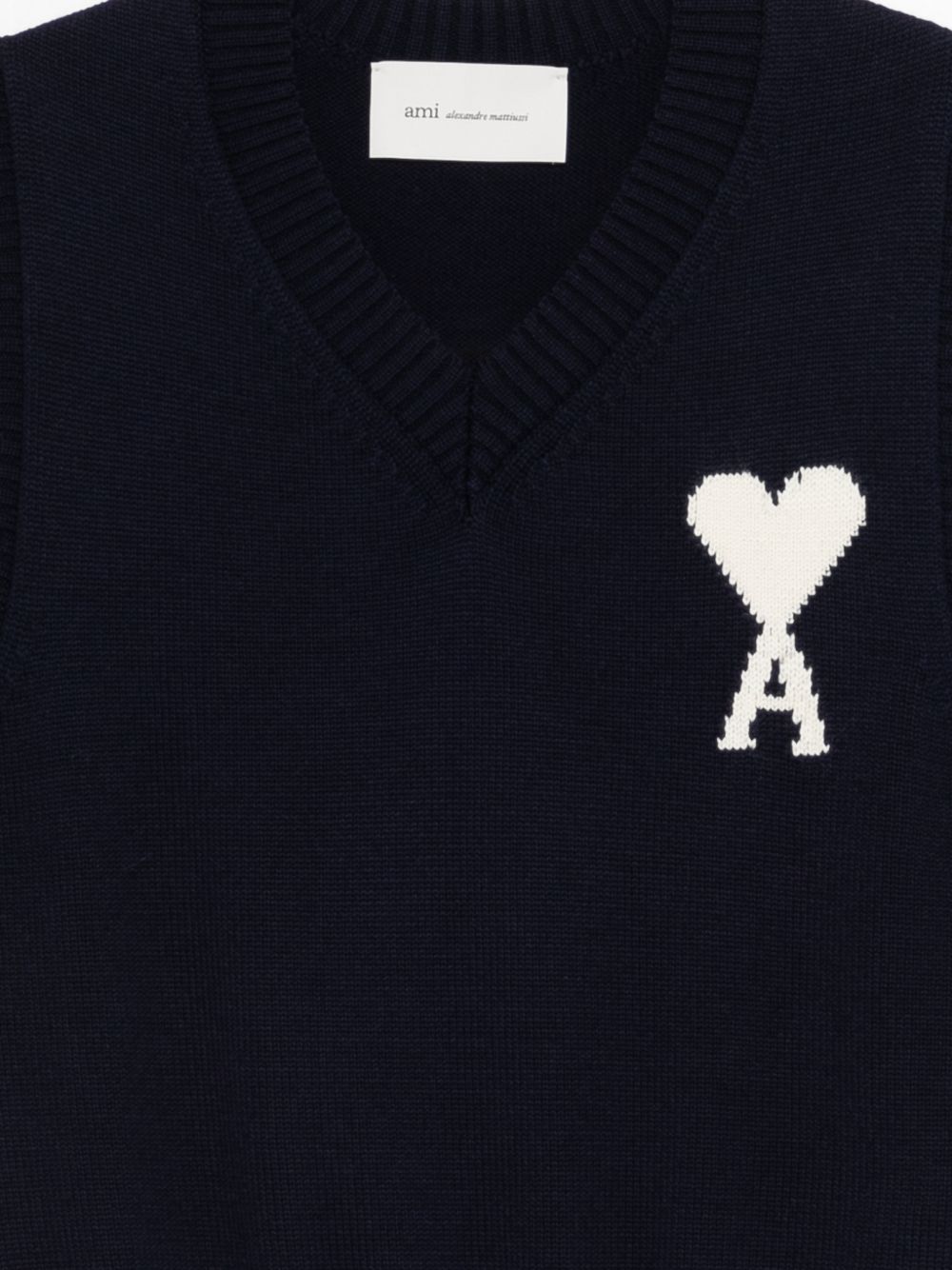 Ami Paris Sweaters Blue Virgin Wool Cotton