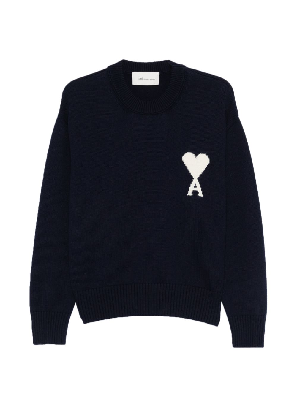 Ami Paris Sweaters Blue Virgin Wool 53 % Cotton 47