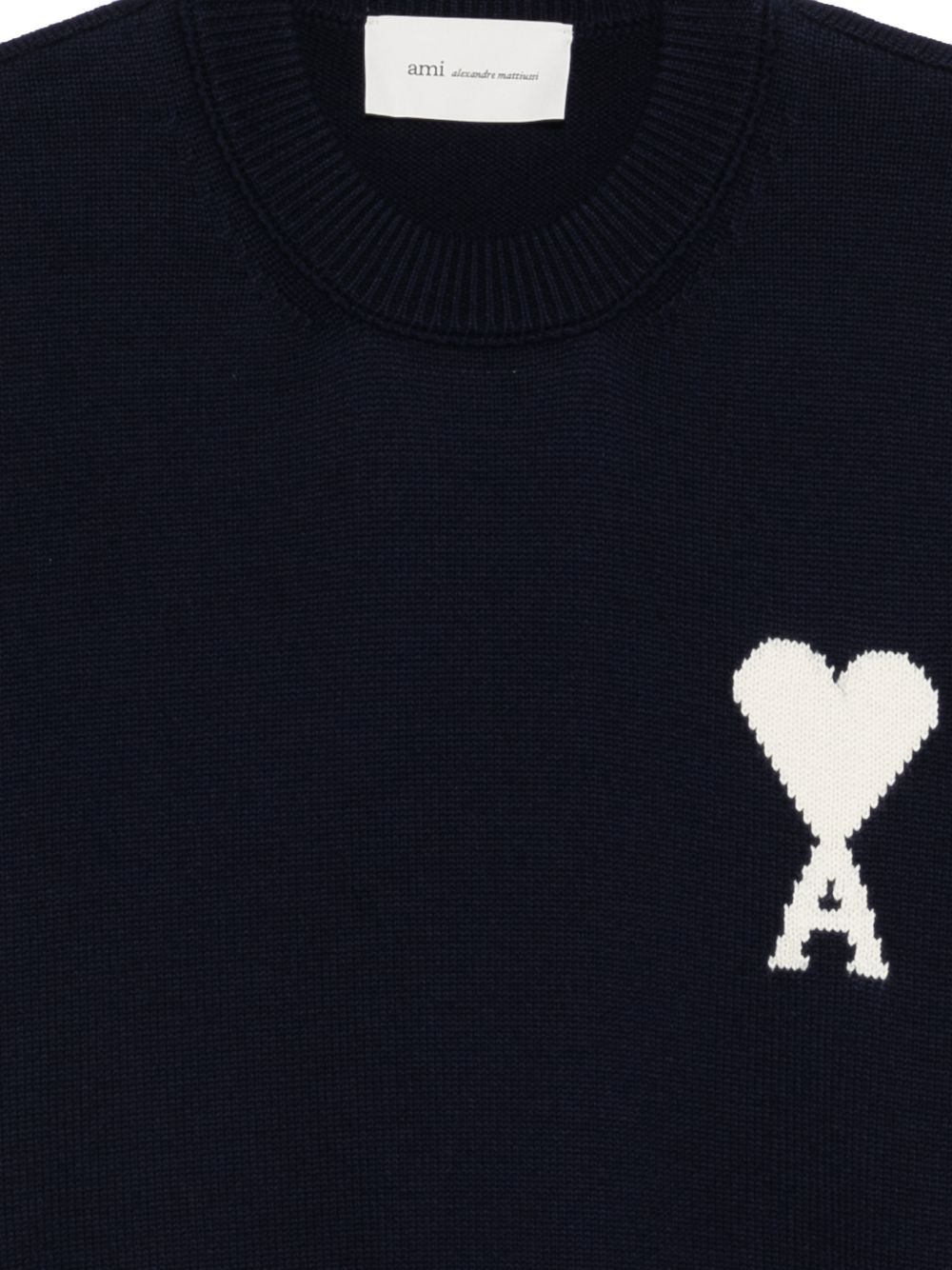 Ami Paris Sweaters Blue Virgin Wool 53 % Cotton 47