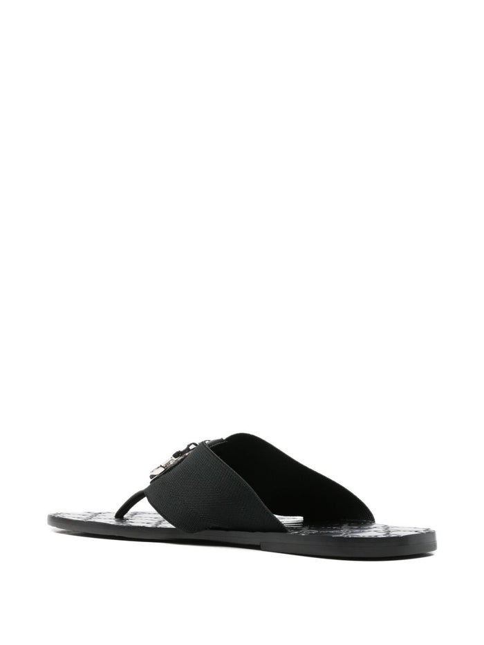 Gucci Sandals Black Polyester Rubber-elastodiene