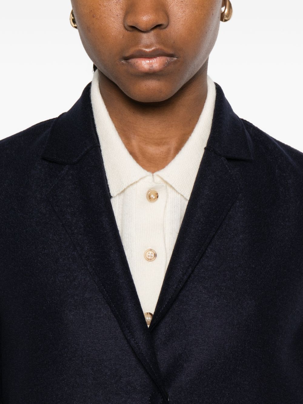 Harris Wharf London Coats Blue Virgin Wool