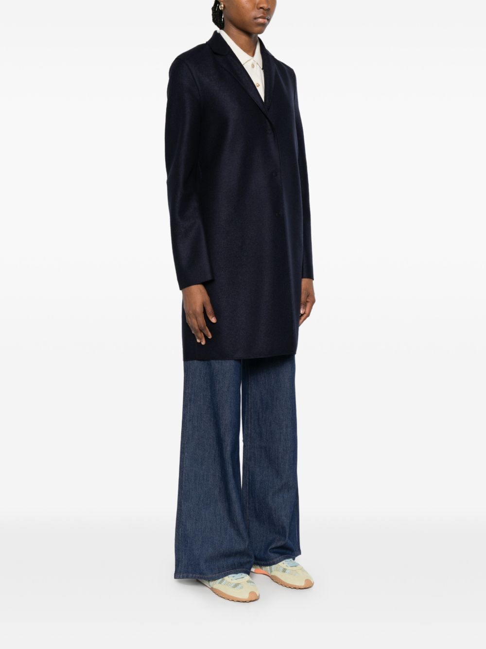 Harris Wharf London Coats Blue Virgin Wool