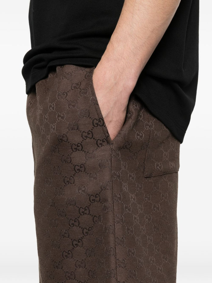 Gucci Shorts Brown Linen Mix