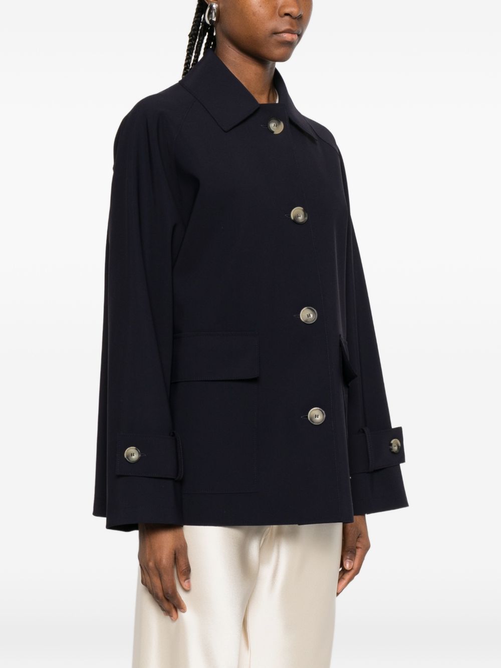 Harris Wharf London Coats Blue Elastane