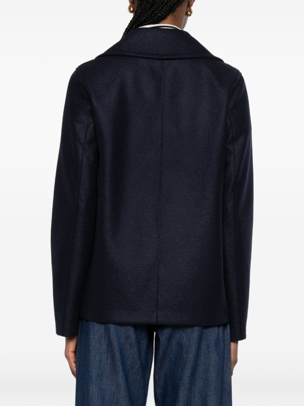 Harris Wharf London Coats Blue Virgin Wool