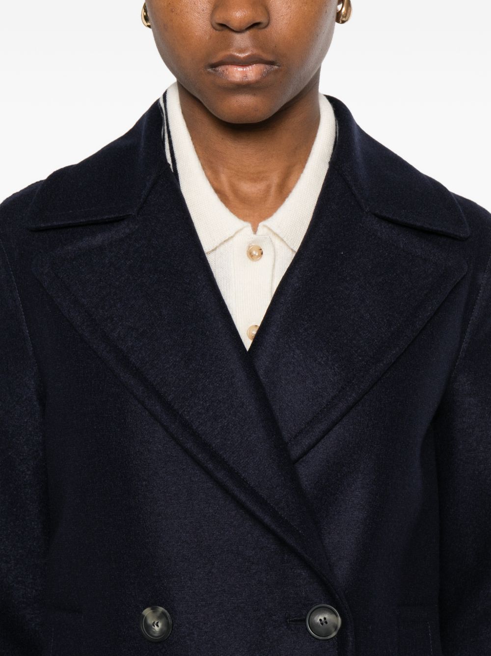 Harris Wharf London Coats Blue Virgin Wool