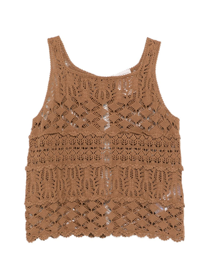 Semicouture Top Beige Cotton