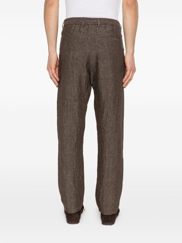 Emporio Armani Trousers Brown Linen