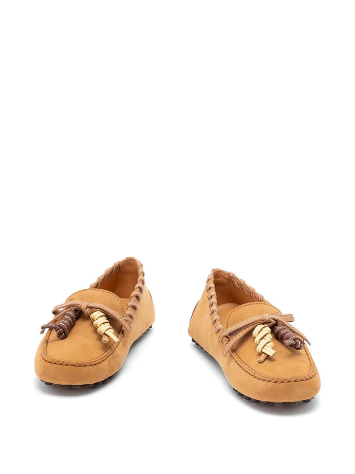 Tods Flat shoes Camel Calf Suede